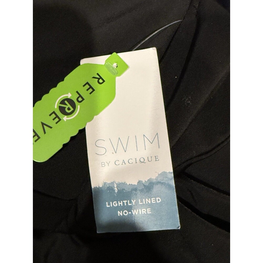 Swim By Cacique SIZE 28 Black One Piece Swimsuit NWT Lightly Lined NO Wire NEW - Picture 3 of 8